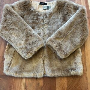 cara Faux Fur Jacket in Light Taupe